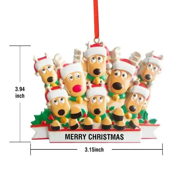 Custom Reindeer Family Christmas Ornament - themiraclebrands.com