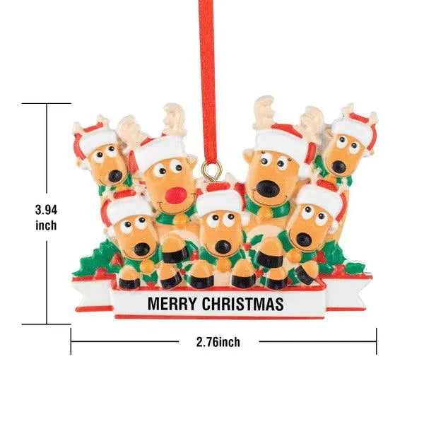 Custom Reindeer Family Christmas Ornament - themiraclebrands.com