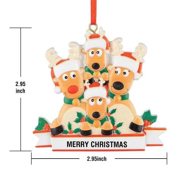 Custom Reindeer Family Christmas Ornament - themiraclebrands.com