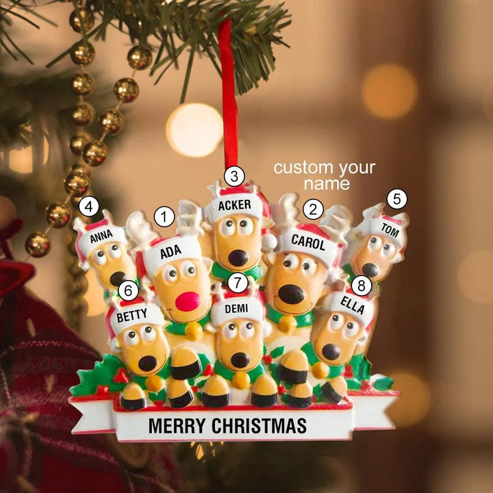 Custom Reindeer Family Christmas Ornament - themiraclebrands.com