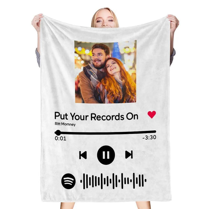 Custom Scannable Music Code Engraved Blanket - themiraclebrands.com