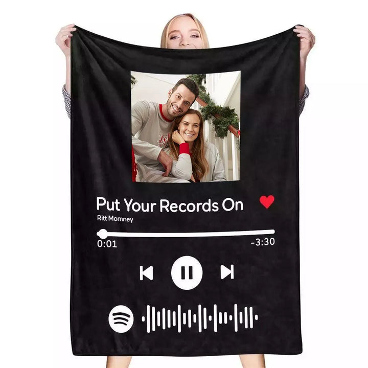 Custom Scannable Music Code Engraved Blanket - themiraclebrands.com