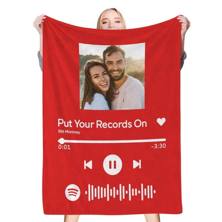 Custom Scannable Music Code Engraved Blanket - themiraclebrands.com