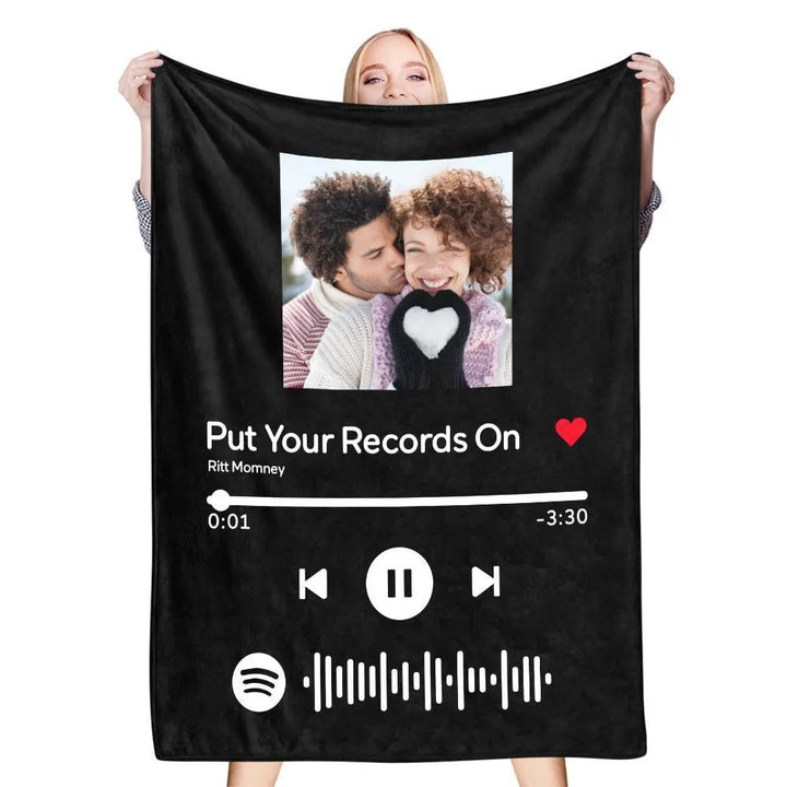 Custom Scannable Music Code Engraved Blanket - themiraclebrands.com