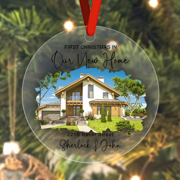 Custom Watercolor Housewarming Photo Ornament - themiraclebrands.com