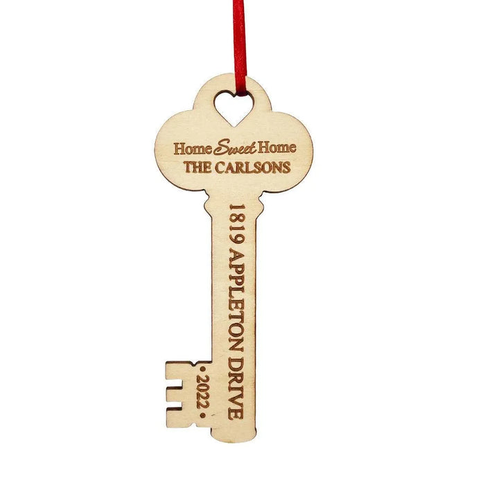 Custom Wooden New Home Key Christmas Ornament - themiraclebrands.com