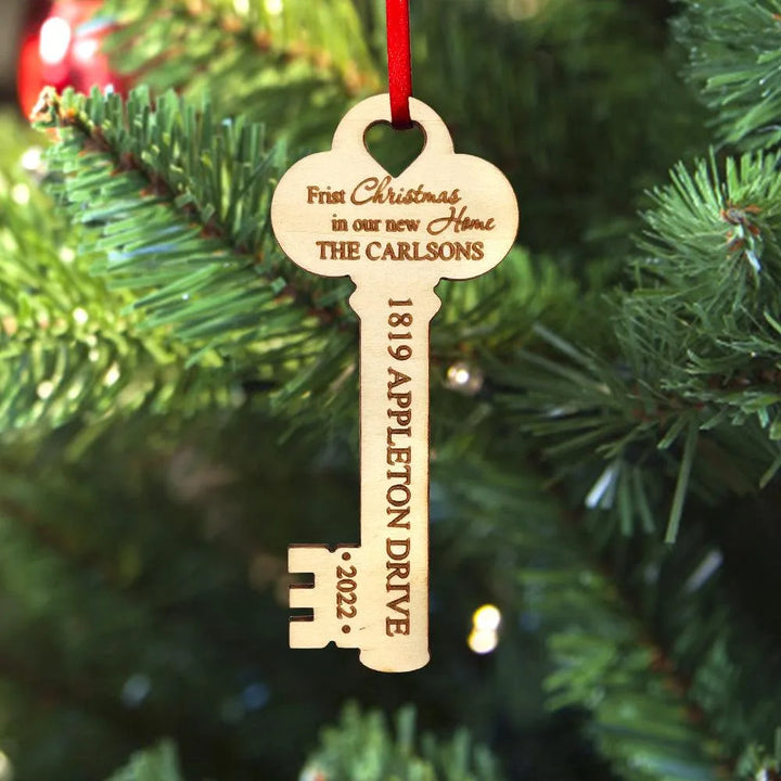 Custom Wooden New Home Key Christmas Ornament - themiraclebrands.com