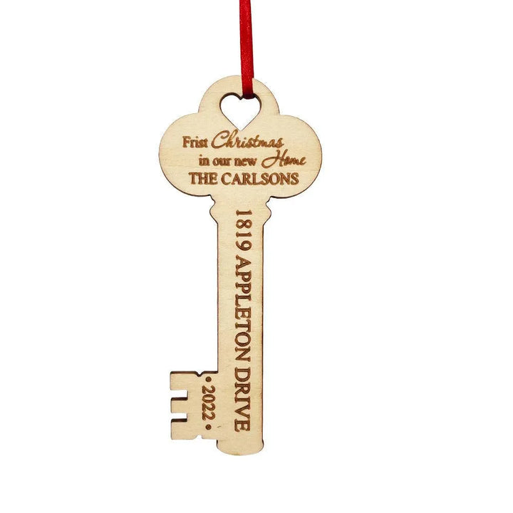 Custom Wooden New Home Key Christmas Ornament - themiraclebrands.com