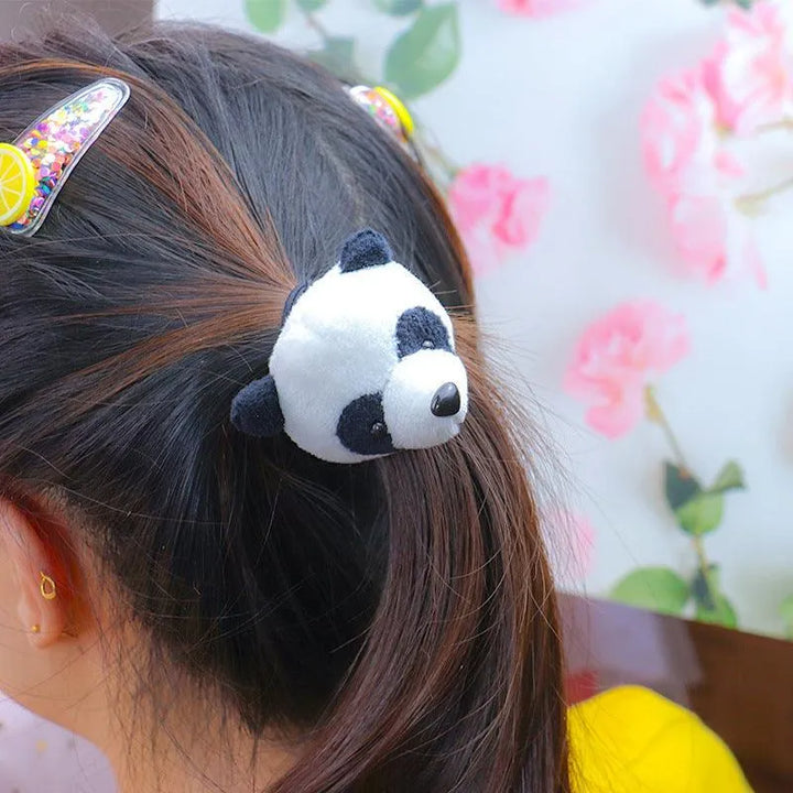 Cute Fat Pierced Panda Headband - Korean Style Plush Panda Doll Brooch - themiraclebrands.com