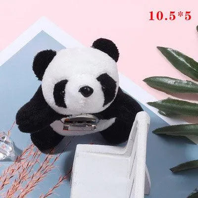 Cute Fat Pierced Panda Headband - Korean Style Plush Panda Doll Brooch - themiraclebrands.com