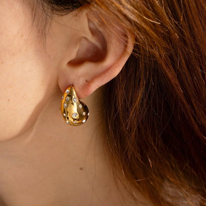 Diamond studded colorful elegant women's earrings - themiraclebrands.com