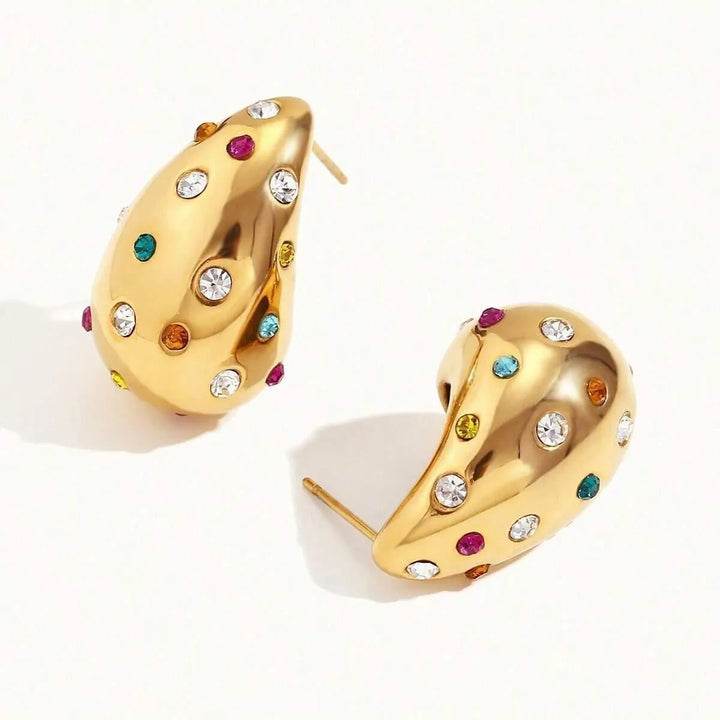 Diamond studded colorful elegant women's earrings - themiraclebrands.com
