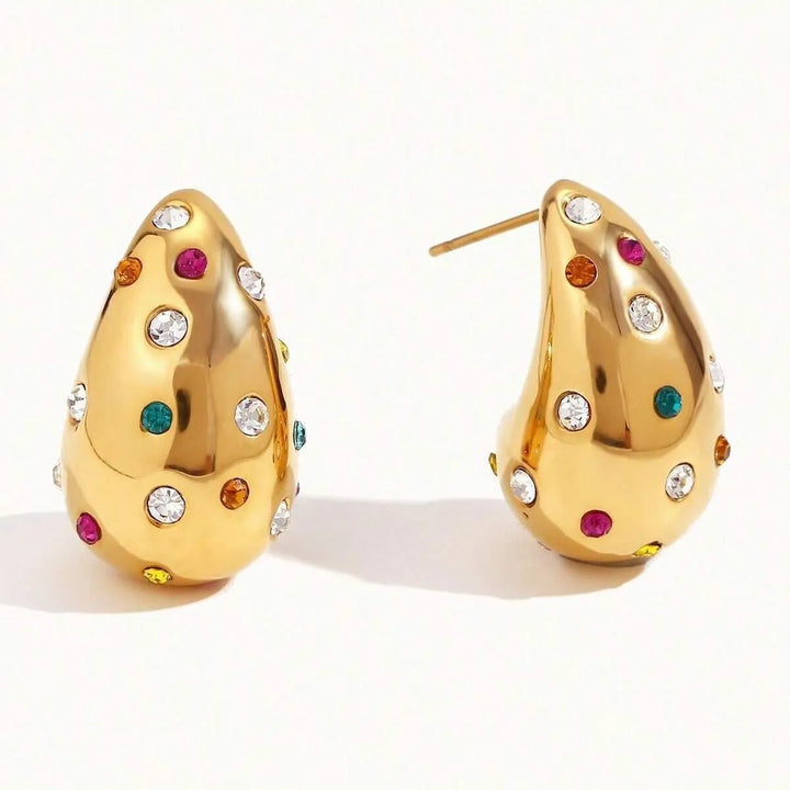 Diamond studded colorful elegant women's earrings - themiraclebrands.com