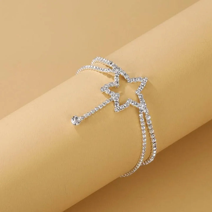 Stunning Double Layer Star Water Diamond Foot Chain - Alloy with Electroplating - themiraclebrands.com