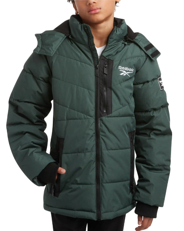 Reebok Boys Stylish Quilted Ski Jacket - Heavy Insulation (8-20)