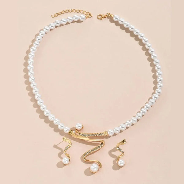 Elegant Pearl and Diamond Bridal Jewelry Set - 2-Piece Personalized Collection - themiraclebrands.com