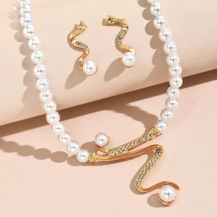 Elegant Pearl and Diamond Bridal Jewelry Set - 2-Piece Personalized Collection - themiraclebrands.com