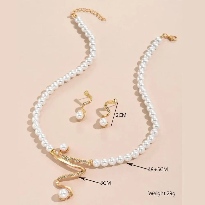 Elegant Pearl and Diamond Bridal Jewelry Set - 2-Piece Personalized Collection - themiraclebrands.com