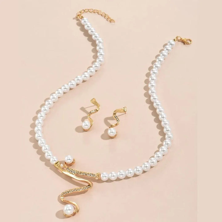 Elegant Pearl and Diamond Bridal Jewelry Set - 2-Piece Personalized Collection - themiraclebrands.com