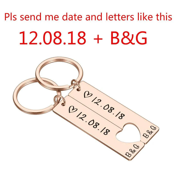 Engraved King Date and Name Heart Keychain Set: Perfect Couple's Gift - themiraclebrands.com