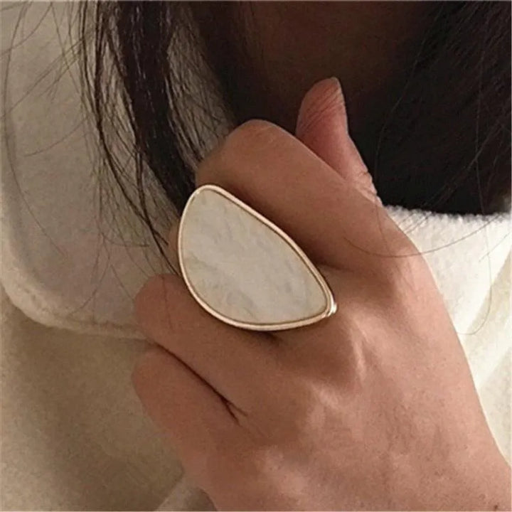 Fashion Woman Adjustable Oval Acrylic Resin Rings - themiraclebrands.store