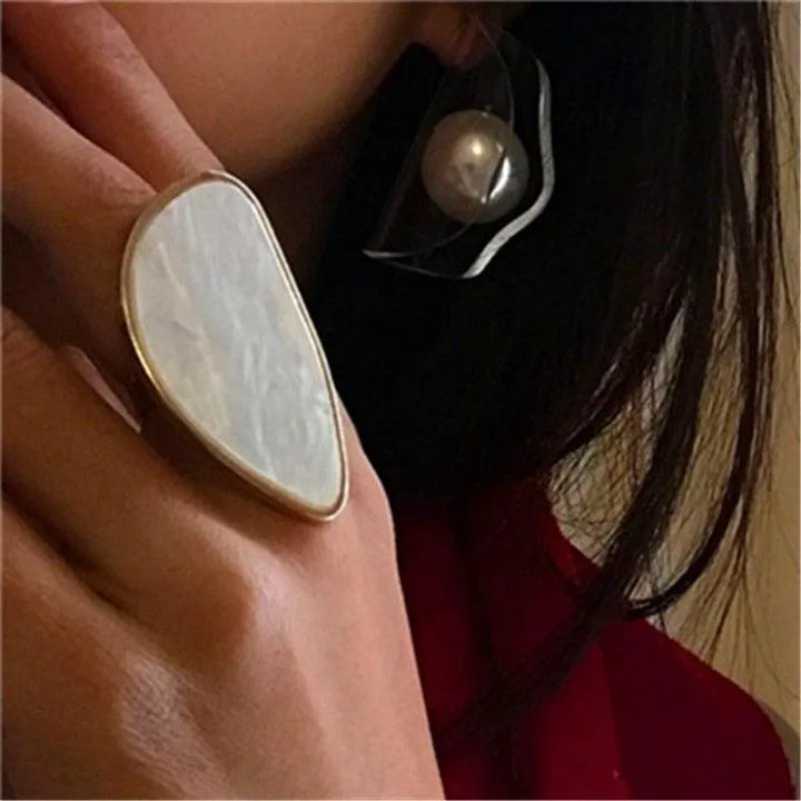 Fashion Woman Adjustable Oval Acrylic Resin Rings - themiraclebrands.store