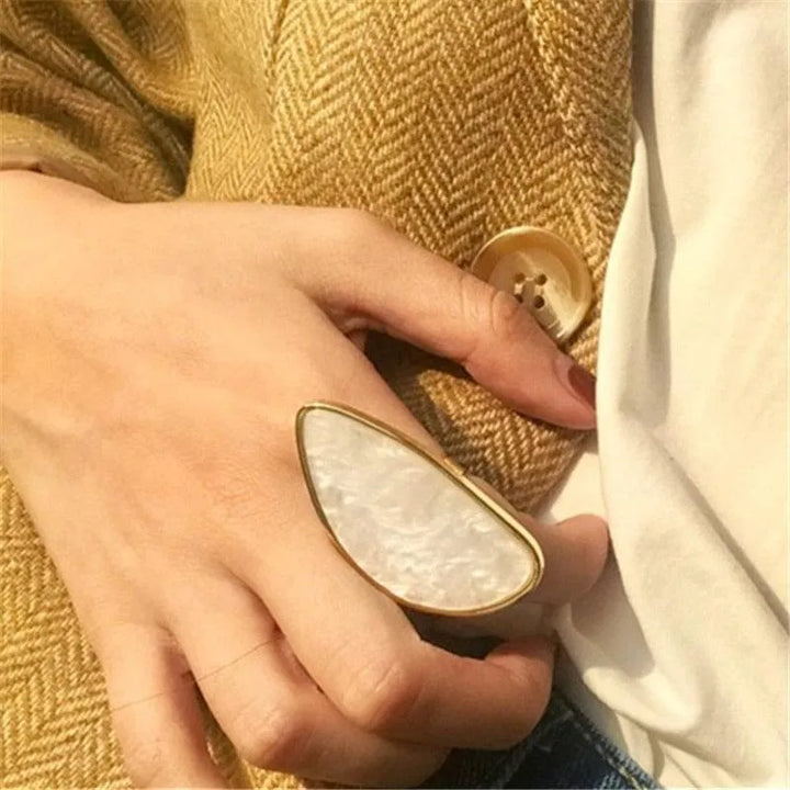 Fashion Woman Adjustable Oval Acrylic Resin Rings - themiraclebrands.store