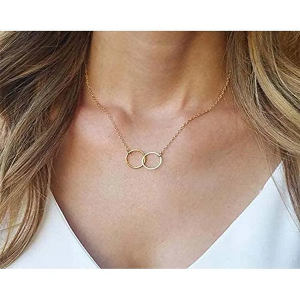 Fashionable Double Circle Necklace - themiraclebrands.com