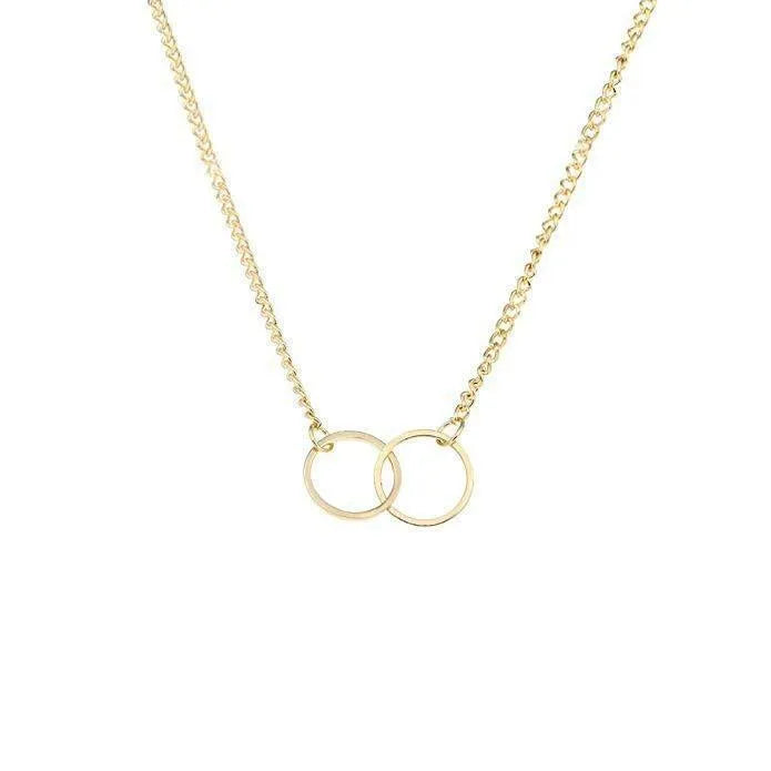 Fashionable Double Circle Necklace - themiraclebrands.com