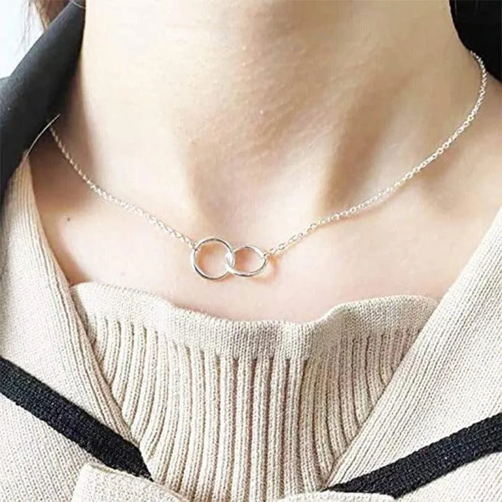 Fashionable Double Circle Necklace - themiraclebrands.com