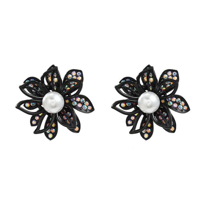 Floral Diamond and Pearl Earrings - themiraclebrands.com