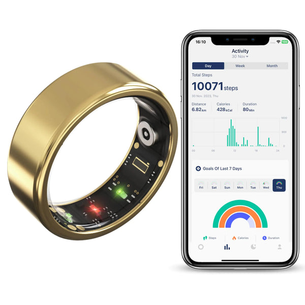 Oulencu 2024 Smart Fitness Ring with Bluetooth 5.0