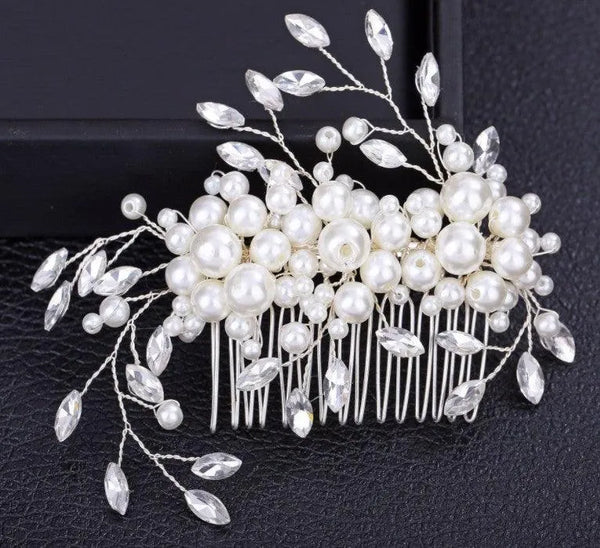 Handmade Pearl Flower Diamond-Inlaid Comb - Exquisite Hair Accessory - themiraclebrands.com