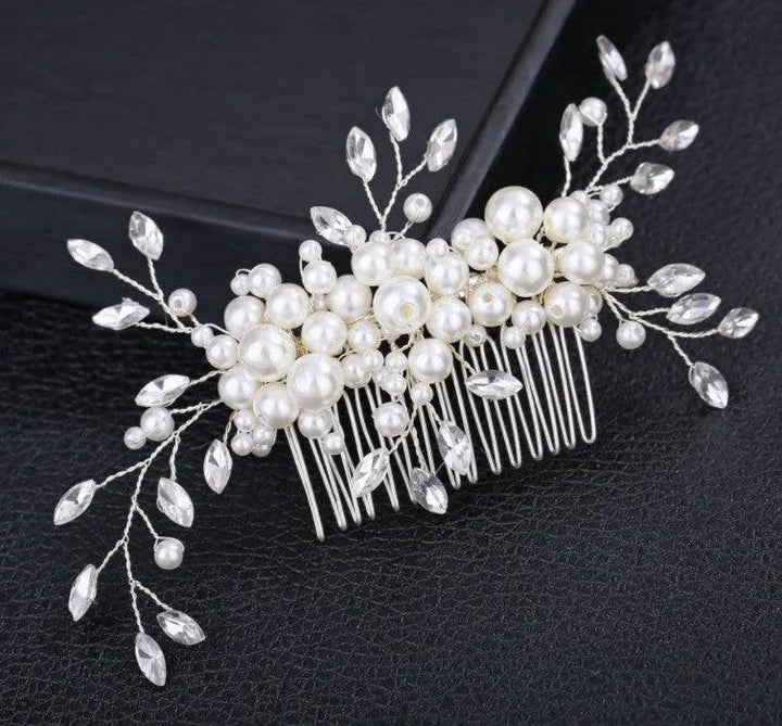 Handmade Pearl Flower Diamond-Inlaid Comb - Exquisite Hair Accessory - themiraclebrands.com