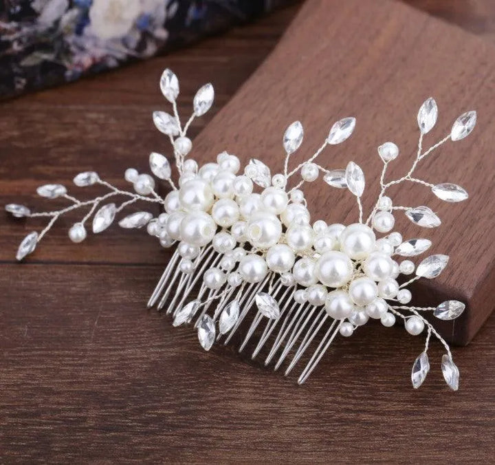 Handmade Pearl Flower Diamond-Inlaid Comb - Exquisite Hair Accessory - themiraclebrands.com