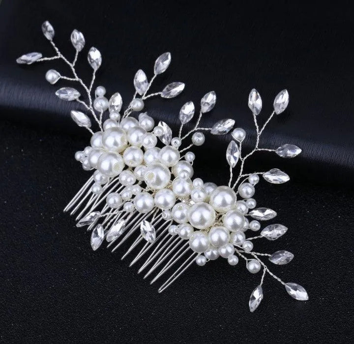 Handmade Pearl Flower Diamond-Inlaid Comb - Exquisite Hair Accessory - themiraclebrands.com