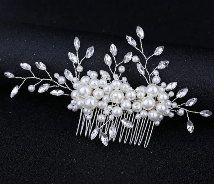 Handmade Pearl Flower Diamond-Inlaid Comb - Exquisite Hair Accessory - themiraclebrands.com