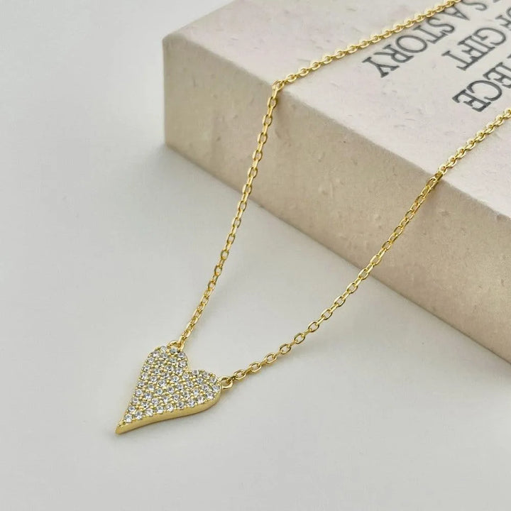 Heart-Shaped Diamond Pendant Necklace - themiraclebrands.com