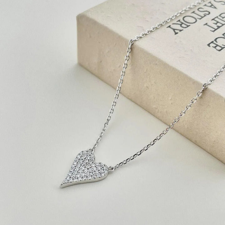 Heart-Shaped Diamond Pendant Necklace - themiraclebrands.com