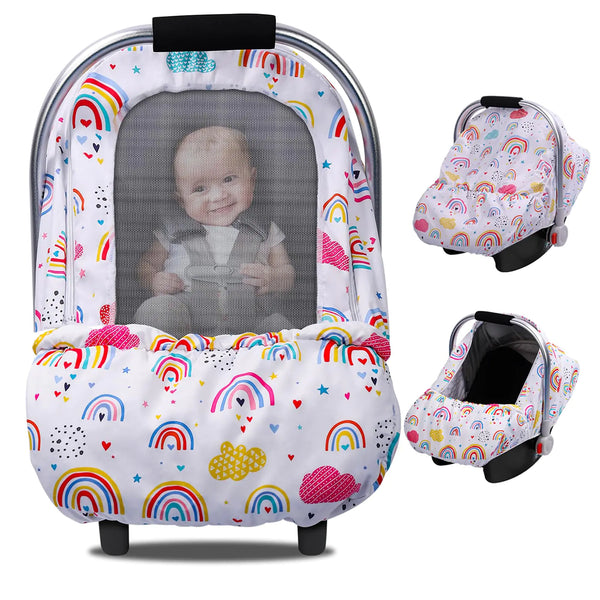 Breathable Baby Car Seat Canopy with Pocket