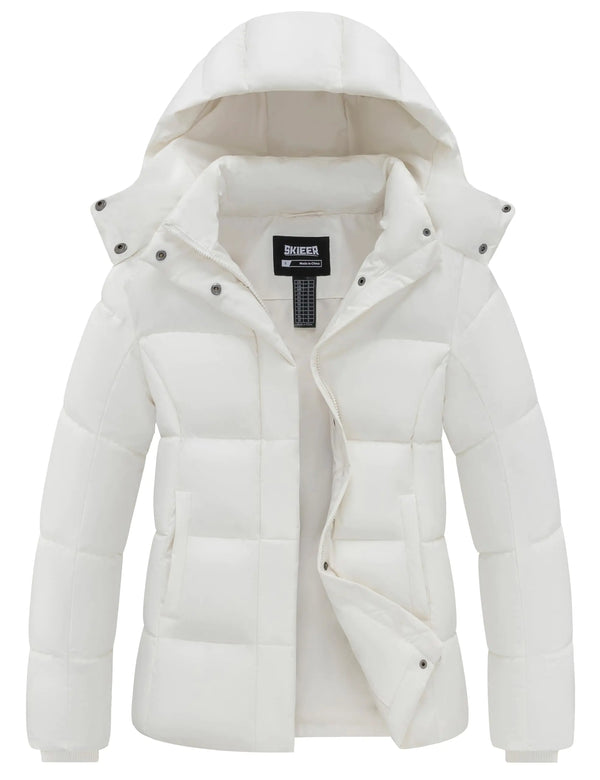 Skieer Elegant Women's Winter Hooded Puffer Coat
