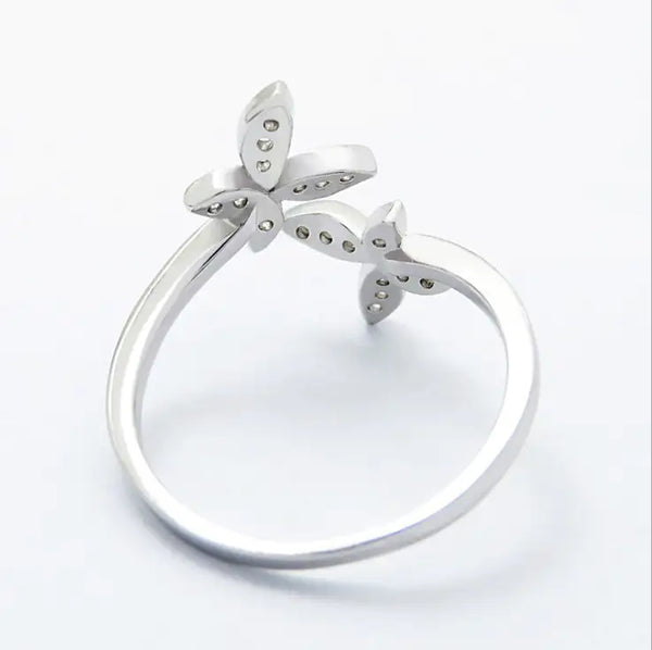 Sterling Silver Gem Butterfly Ring