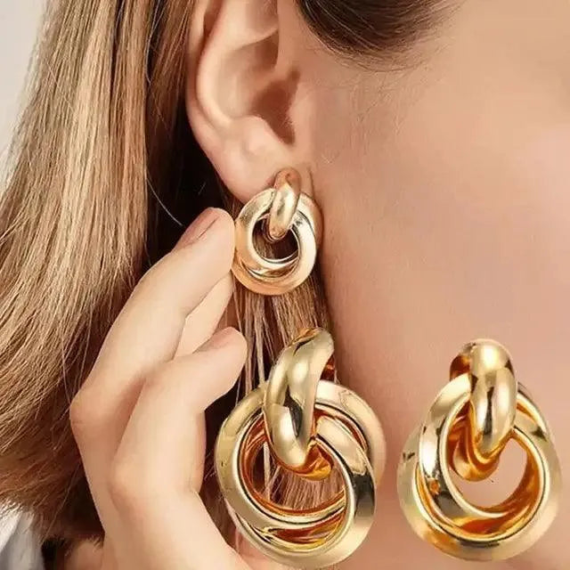 Korean Silver Oval Hoop Earrings - themiraclebrands.store