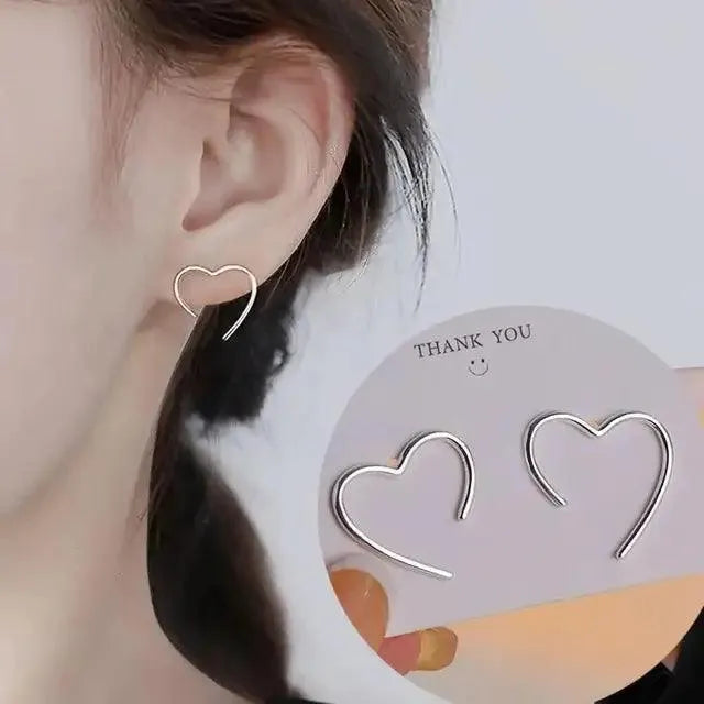 Korean Silver Oval Hoop Earrings - themiraclebrands.store