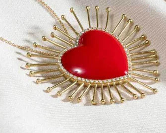 Glint Heart Necklace – Gold Plated, Adjustable 16.5"+2"
