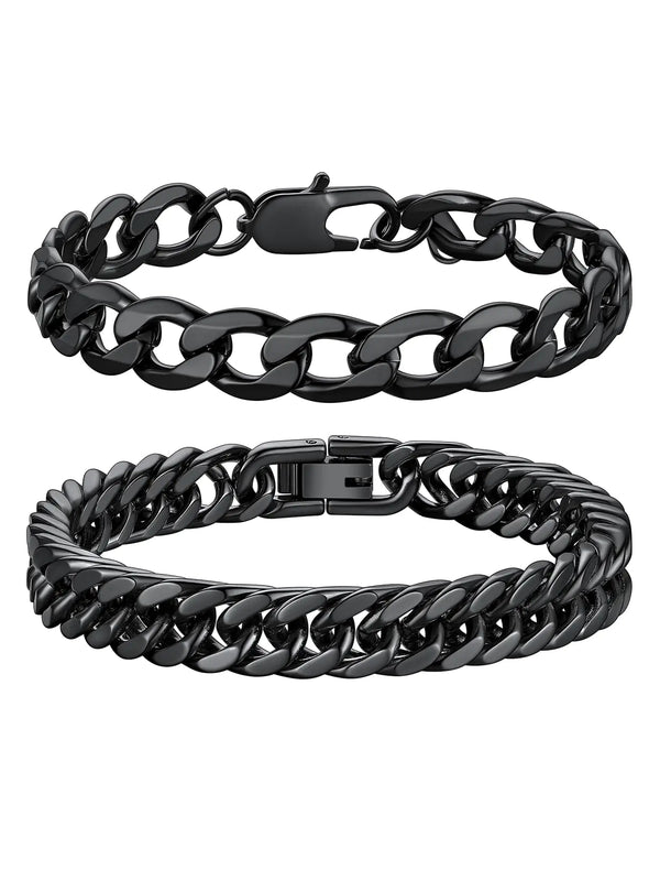 SteelCurb Cuban Chain Bracelet Set