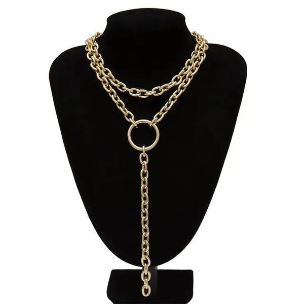 Punk Chunky Cuban Multi-Layer Necklace for Men & Women