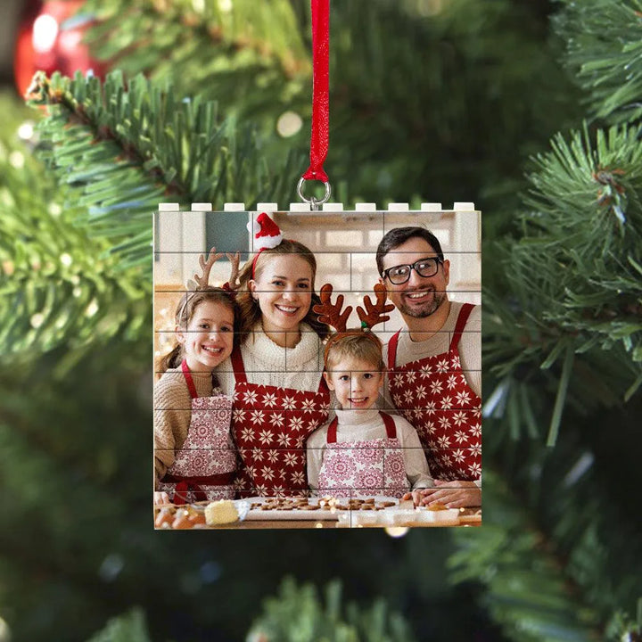 Personalized Building Brick Puzzle Photo Block Christmas Ornament - themiraclebrands.com