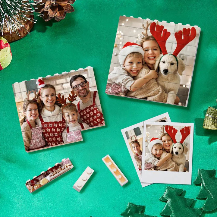 Personalized Building Brick Puzzle Photo Block Christmas Ornament - themiraclebrands.com