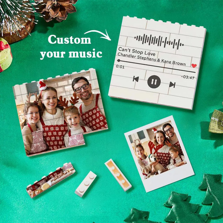 Personalized Building Brick Puzzle Photo Block Christmas Ornament - themiraclebrands.com